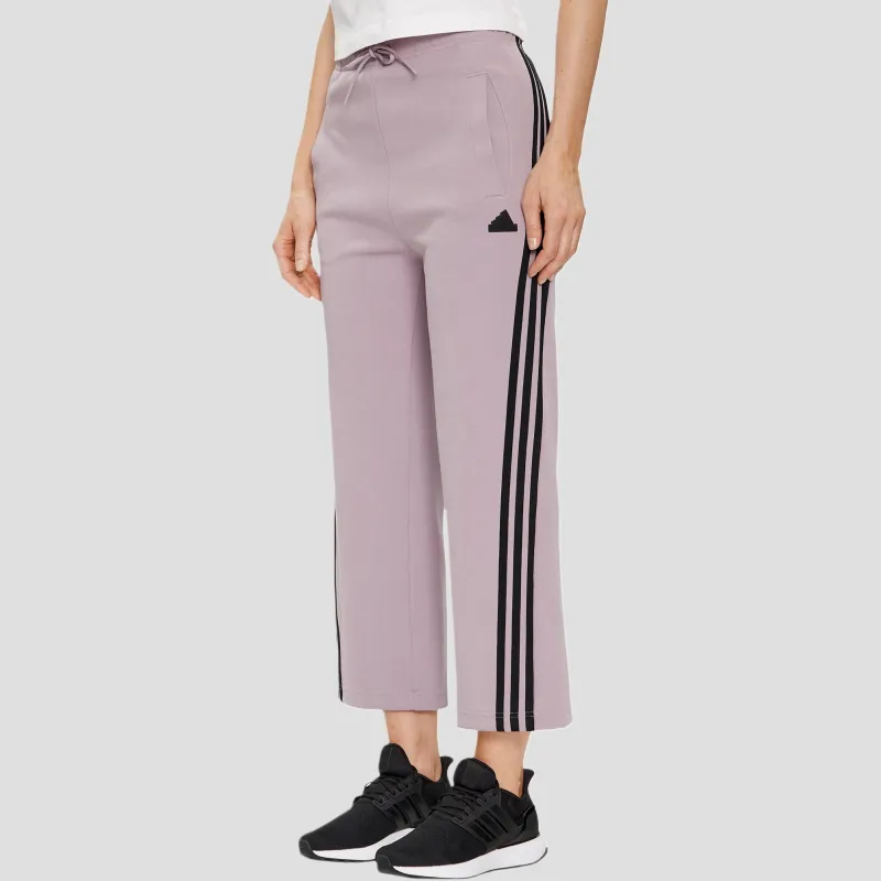 Adidas Future Icons 3 Stripes Open Hem Joggers Knitted Sweatpants Women's Light Purple-3