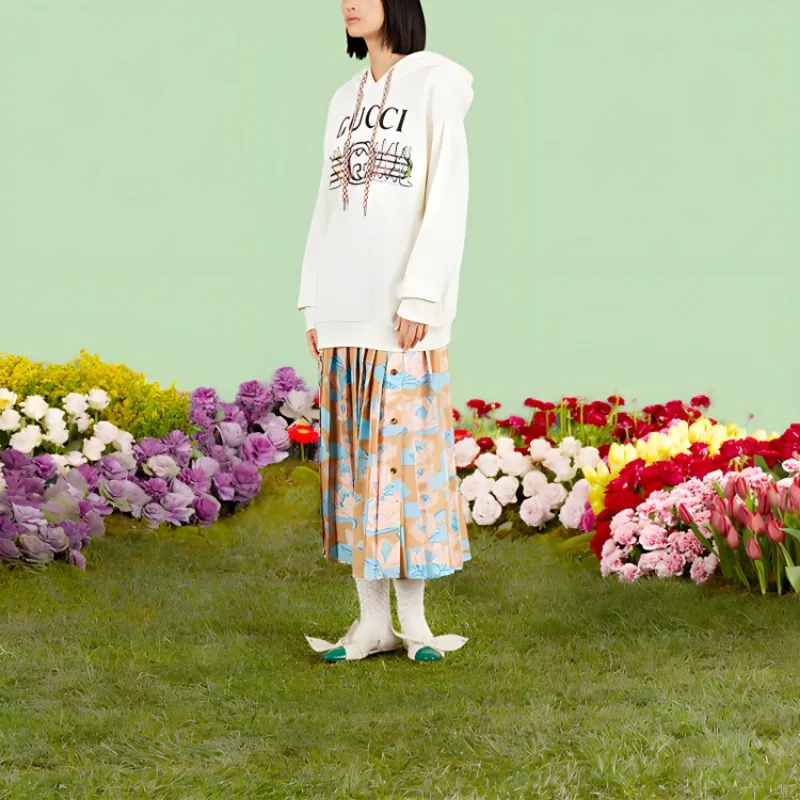 GUCCI Graffiti Logo print Hoodie-4