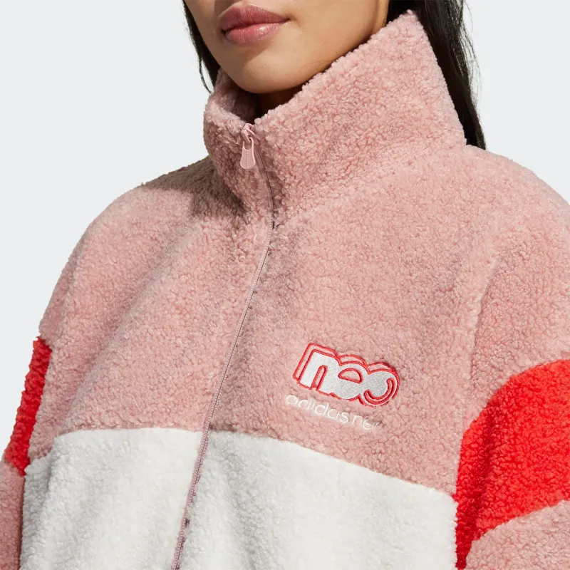 Adidas Neo Velvet Jackets Women's Pink White-4