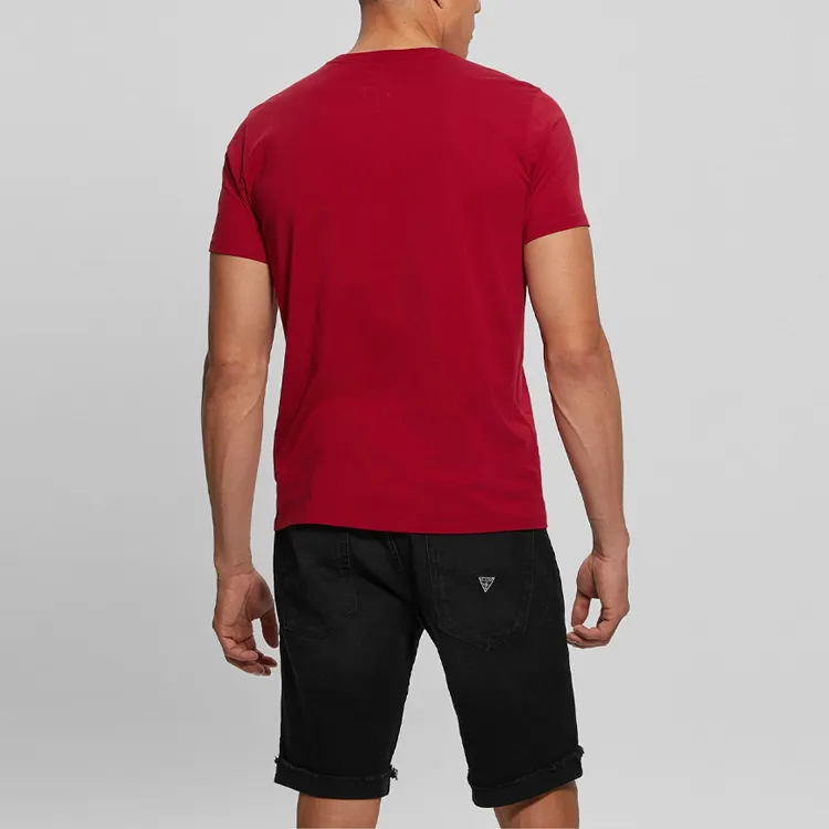 GUESS Embroidered Logo Tee T-Shirt Men's Red-2