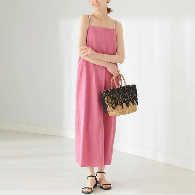 Beams Slip Dresses Women's Pink-2