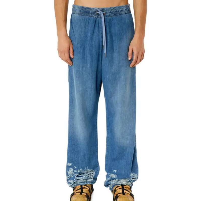 DIESEL Distressed effect Wide leg Jeans-3