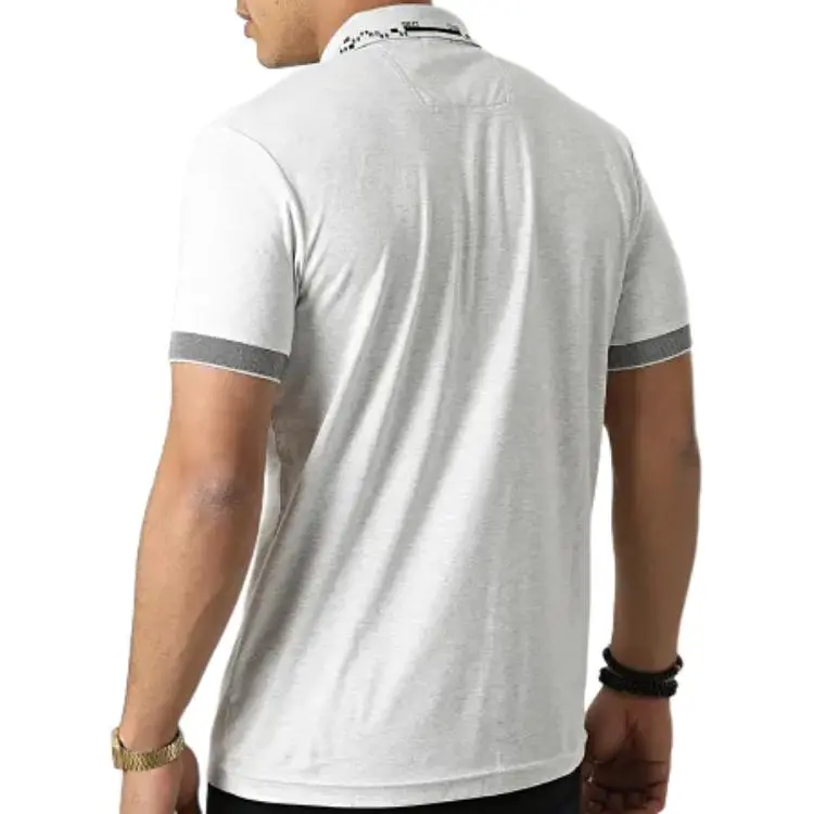 HUGO BOSS Short Sleeved Polo Shirt Men's Gray-4