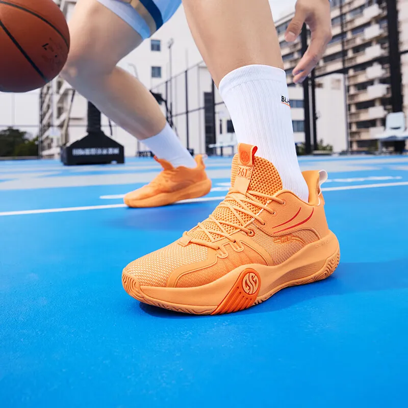 361° Ag Volley Cushioned Wear-Resistant Breathable Low-Top Basketball Shoes Men's Orange-1