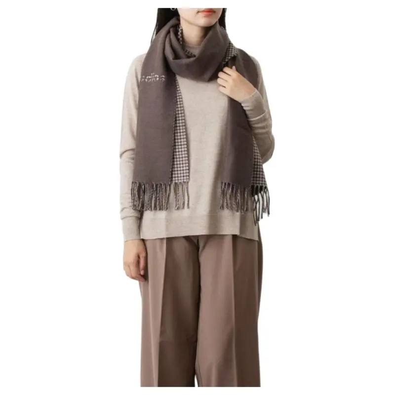 Acne Studios Knit Scarves Unisex Gray-3