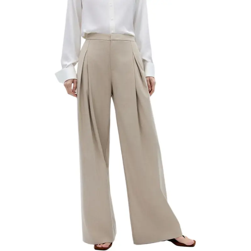 NAWEI Casual Pants Women's Light Beige Camel-2