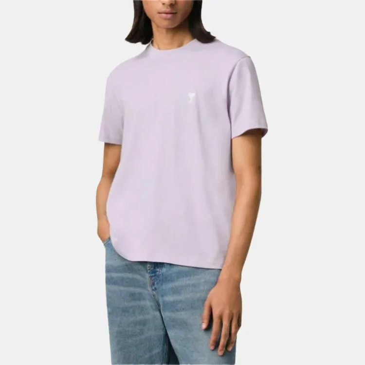 Ami Paris Ami De Coeur Logo Embroidered Crewneck T Shirt-3