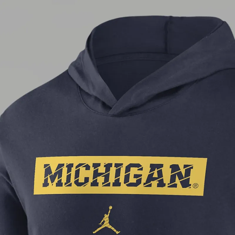 Jordan Michigan Wolverines Sideline Men's Jordan Dri FIT College Long Sleeve Hooded Top-1