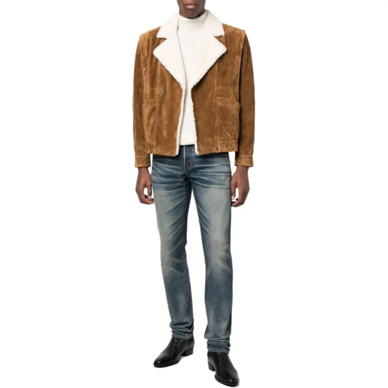 SAINT LAURENT Elasticated Hem Buttoned Jacket-3