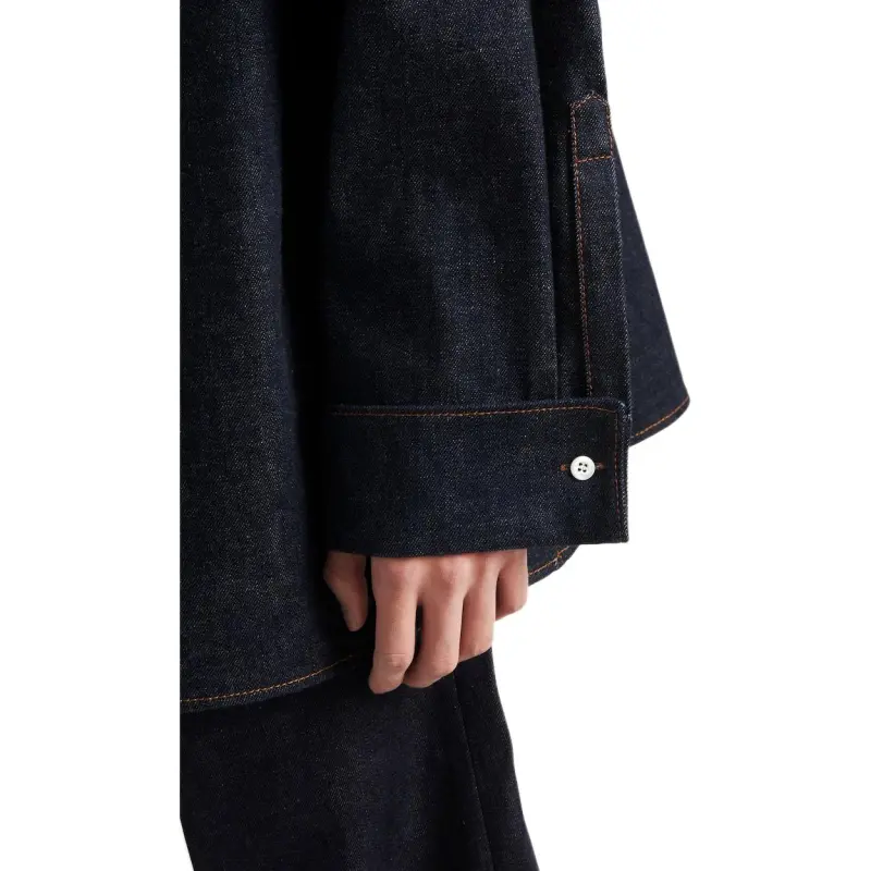 PRADA Enamel triangle logo Denim Shirt-6
