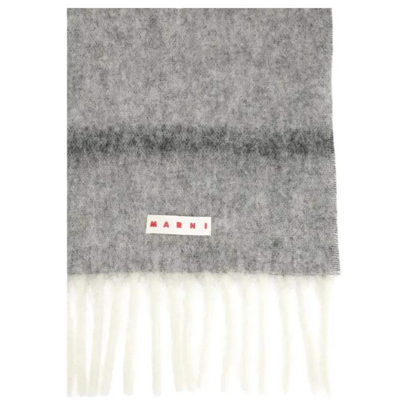 MARNI Fabric Knit Scarves Women's Gray-1