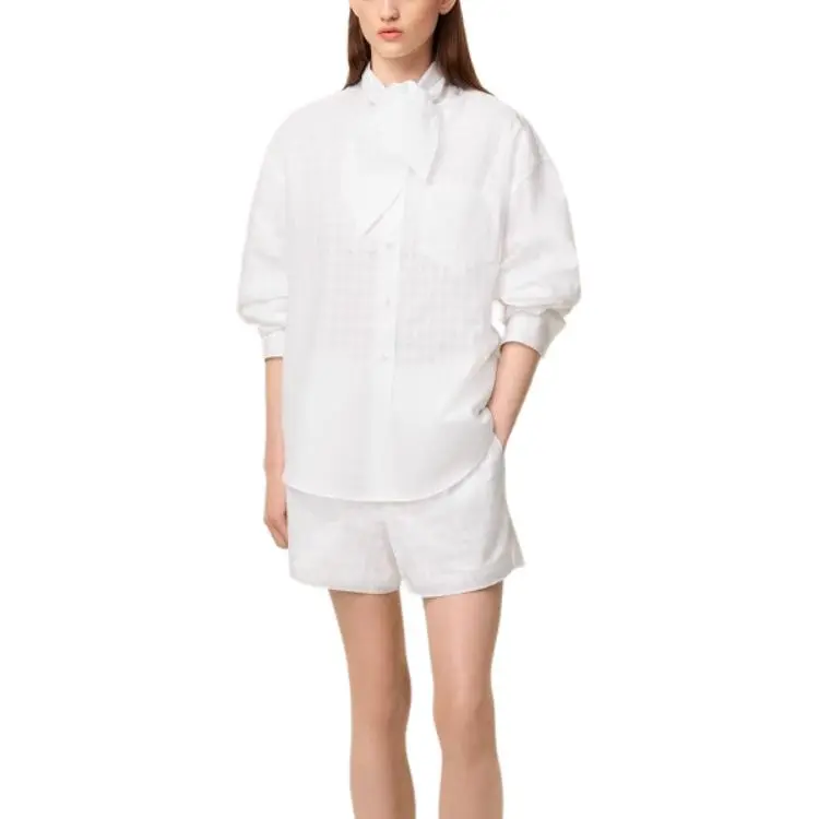 AMIPARIS Scarf collar Cotton Shirt-3