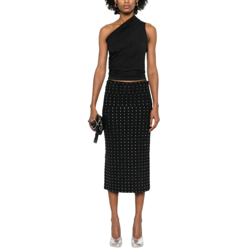 SportMax Nome All Over Embellished Midi Skirt-3