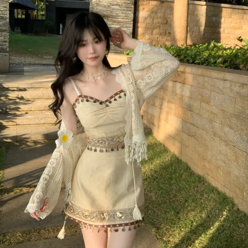 Blovelan Skirt Set Women's Wheat Apricot-6
