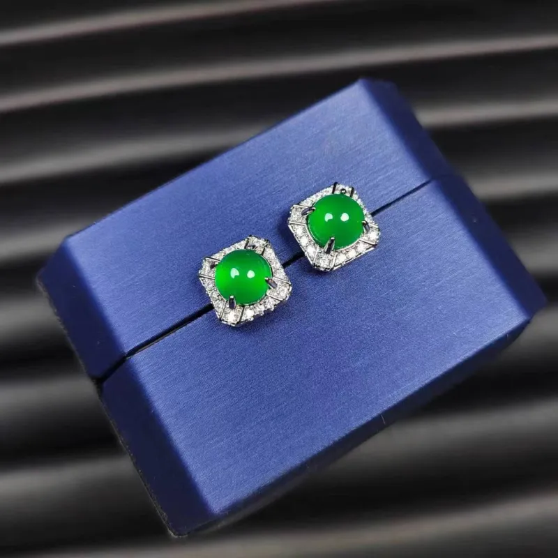 JUNWEN Chalcedony Stud Earrings Women's-7