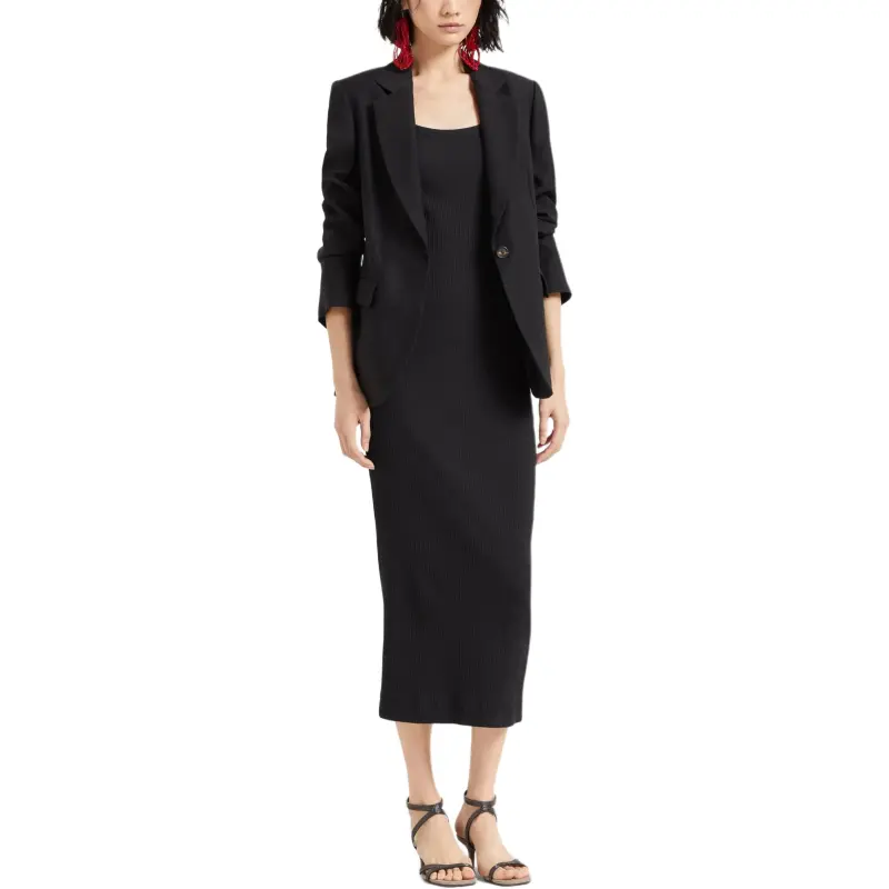 Brunello Cucinelli Embellished Sleeveless Midi Dress-3