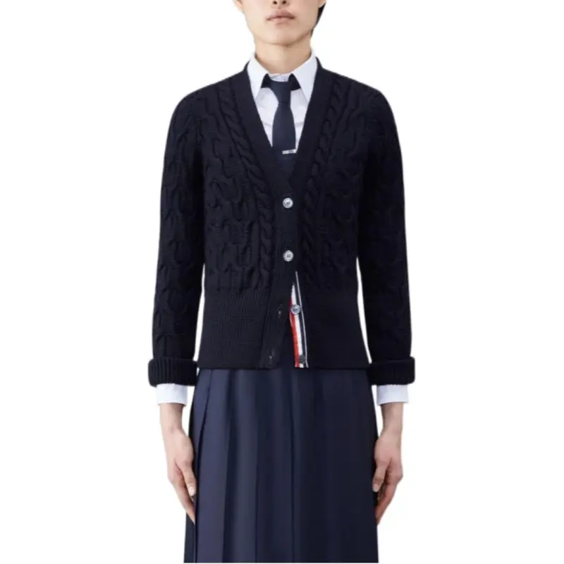 THOM BROWNE V neck Cardigan-4