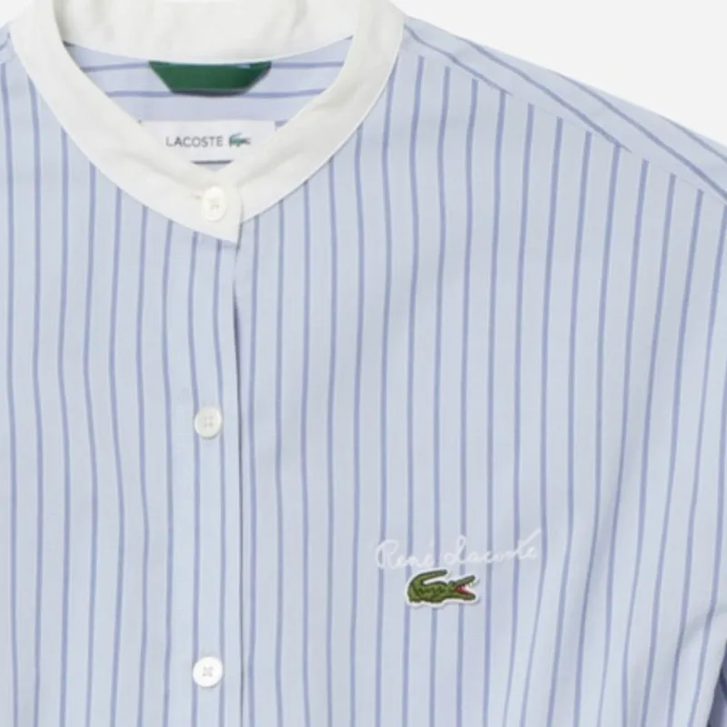 LACOSTE Long Sleeved Dress Women's Light Blue-5