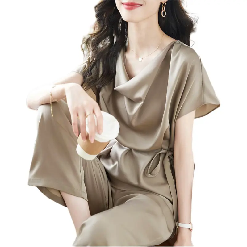 Mo Han Yi Mei Casual Suit Women's Light Coffee-5
