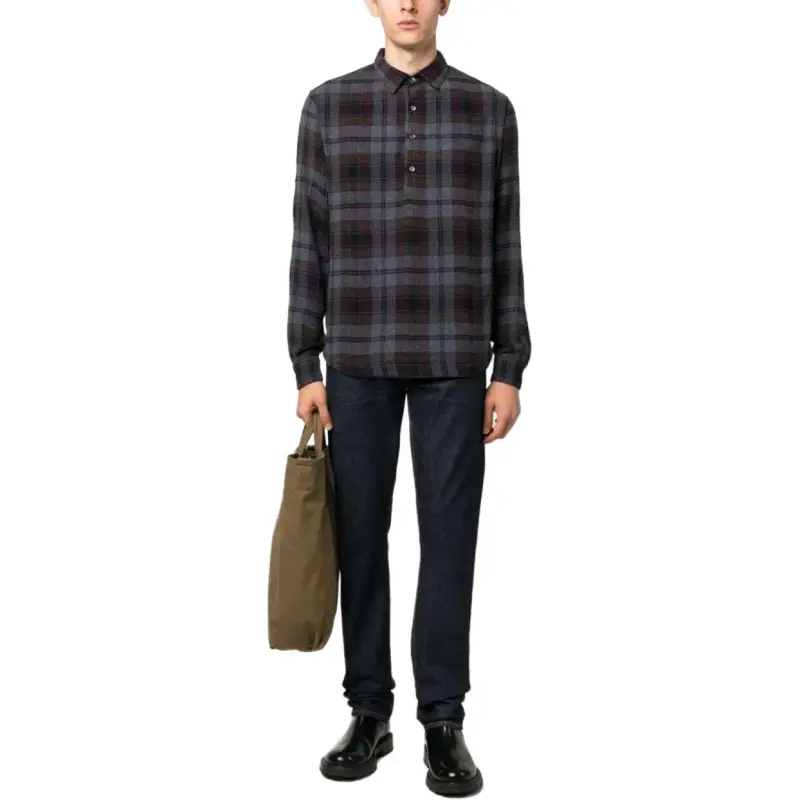Barena Plaid Pattern Cotton-blend Shirt-1