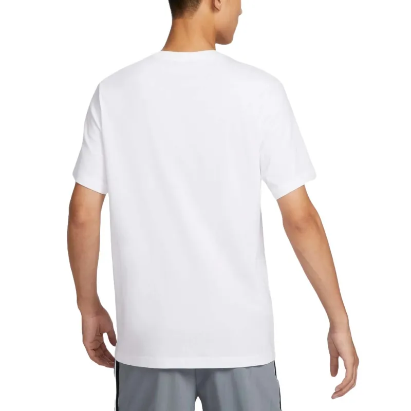 Nike T Shirt Men's White/White/Travel Yellow/Comet Red-3