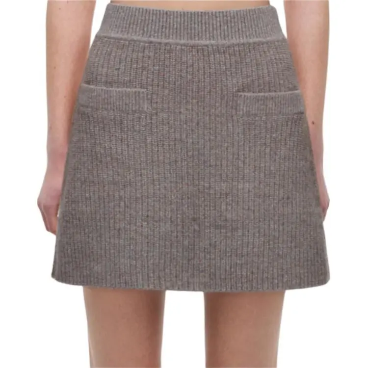 Self portrait Casual Short Skirts Women's Dark Gray Brown-4