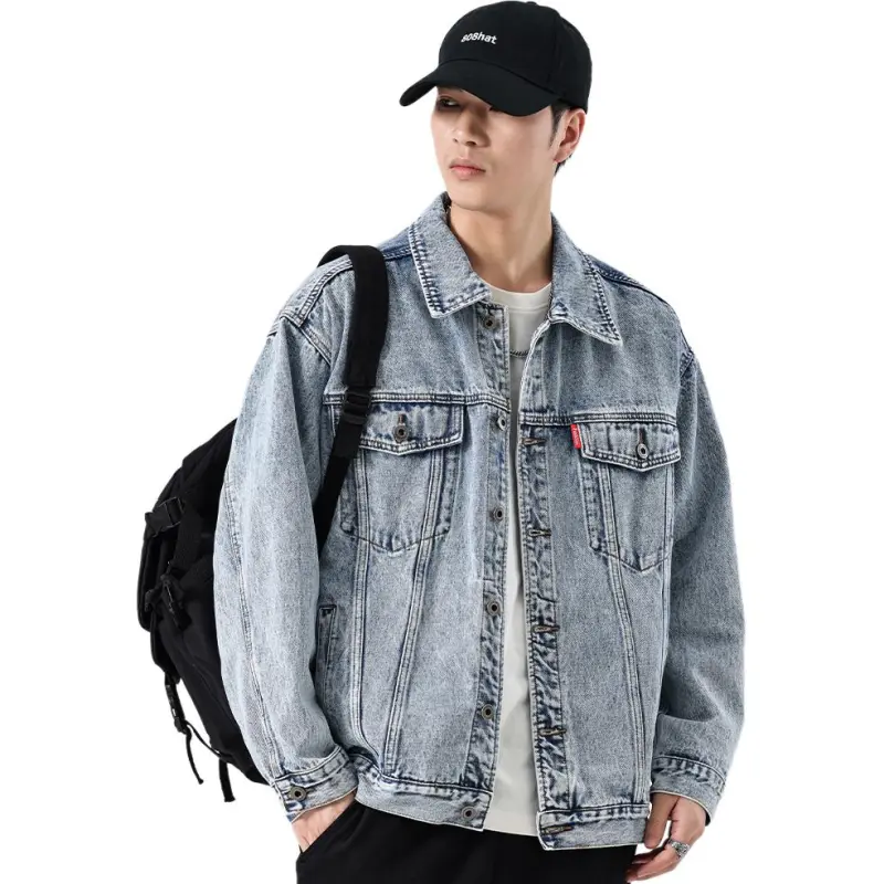 VALKOMM Denim Jacket Unisex Bleached White Blue-3