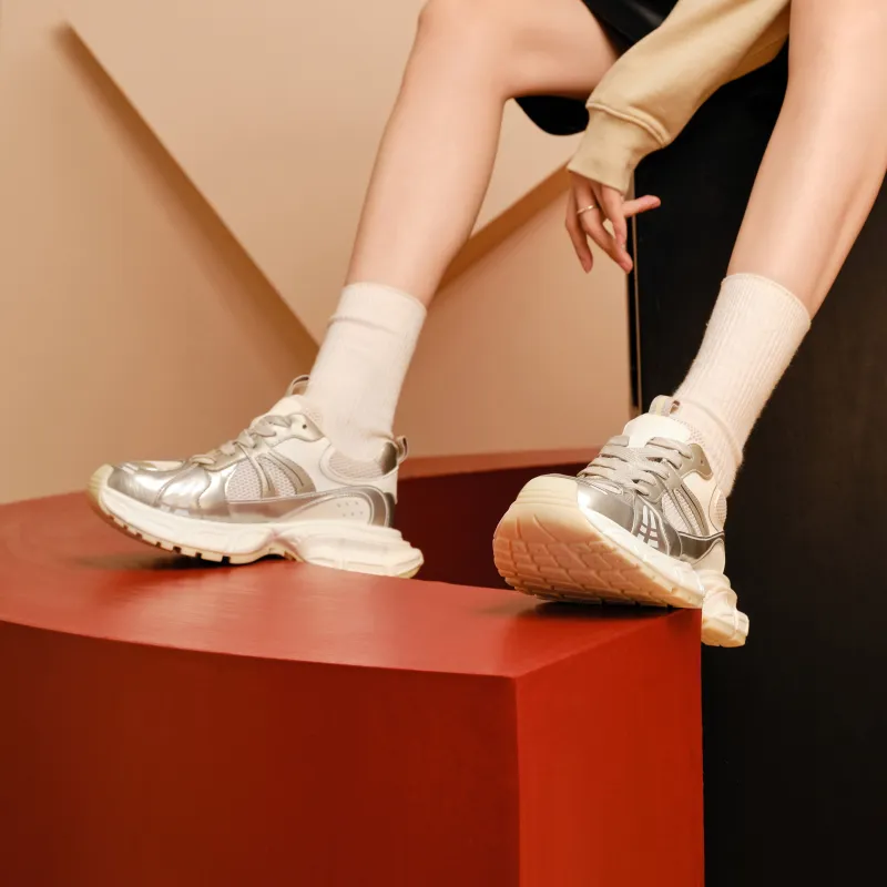 TOOMANYSHOES Vintage Party Low Top Chunky Sneakers 4cm Women's-8