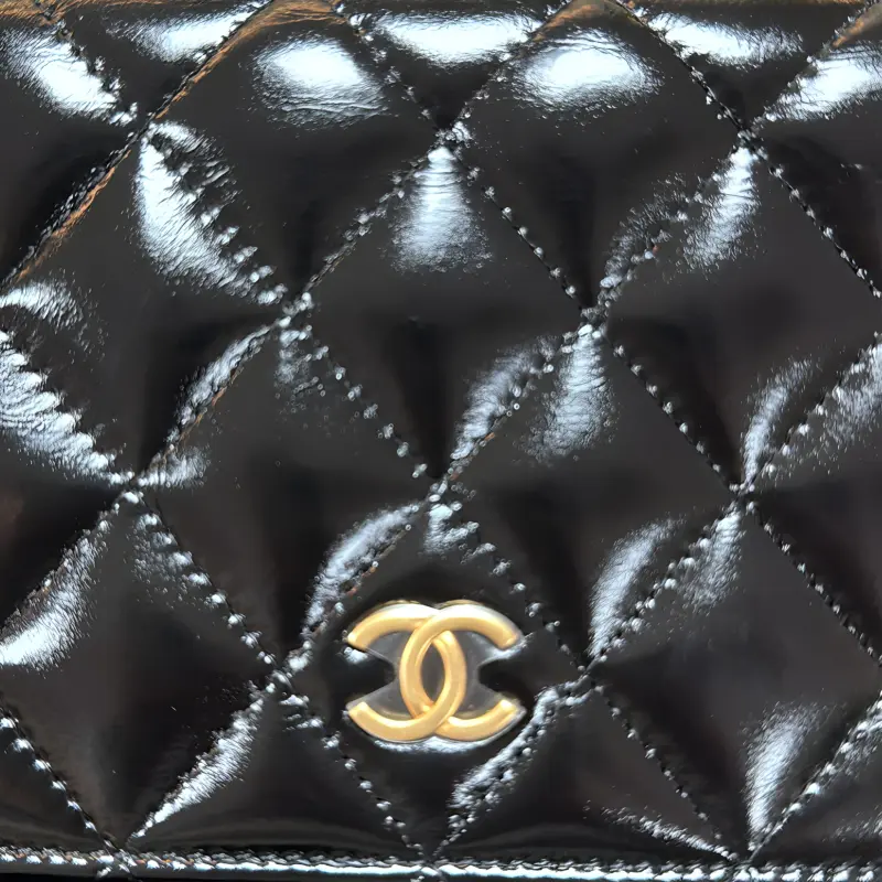 CHANEL WOC Lambskin Crossbody Bag Shoulder Bag Mini Women's Black-3
