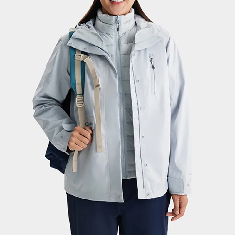 Columbia City Outdoor Collection Hiking Waterproof And Windproof To Keep Warm Windbreaker Jacket Women's Gray Blue-1