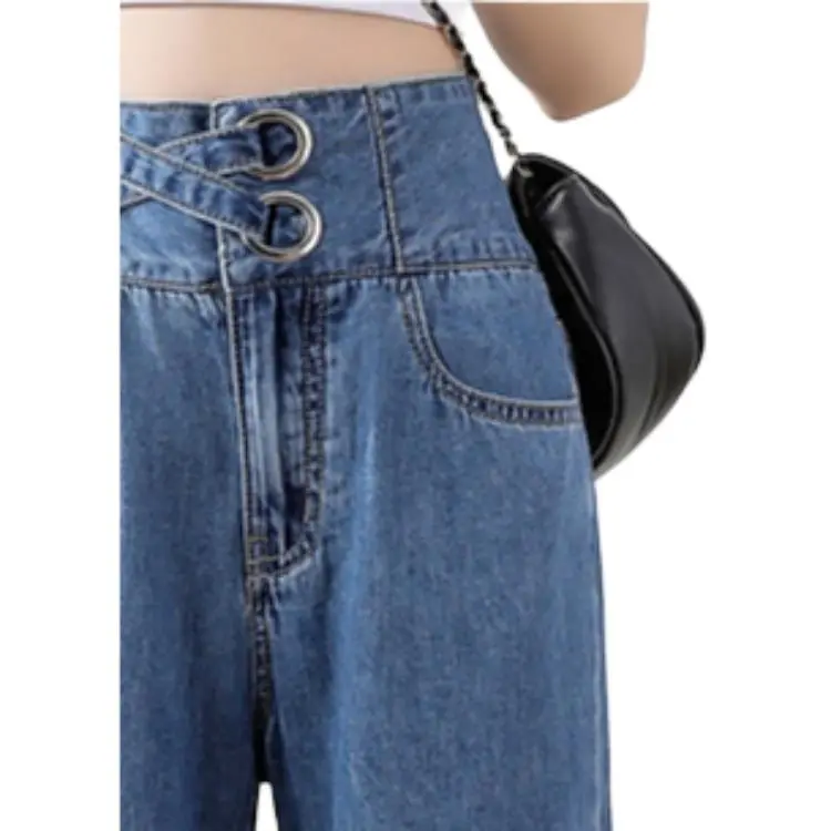 Mo Han Yi Mei Jeans Women's Denim Blue-5