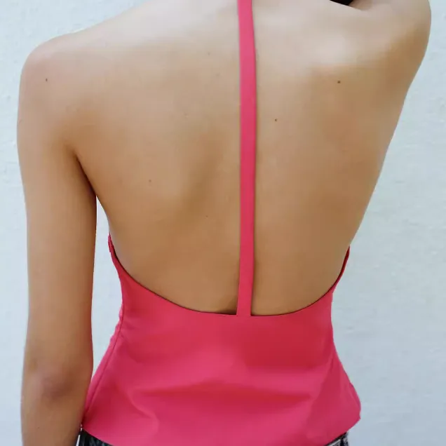ZARA Tank Tops Women's Dark Purple Red-2