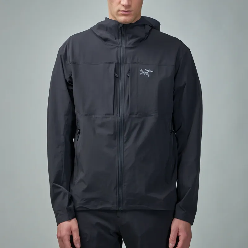 Arcteryx GAMMA Waterproof, Windproof, UV Protection, Breathable, Abrasion Resistant Windbreaker Jacket Men's Black-1