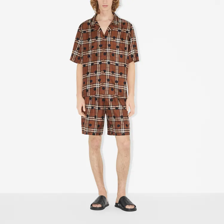 Burberry Vintage Check Polka Dot Silk Shorts-2