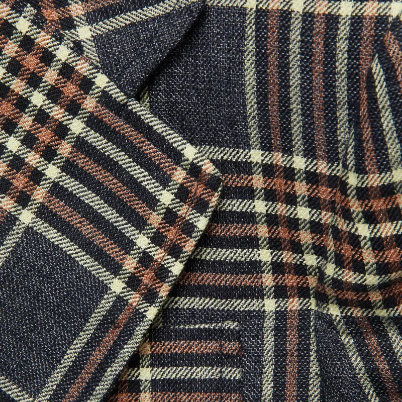 GUCCI Logo Patch Checked Single-Breasted Blazer-4