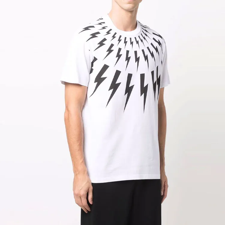 Neil Barrett Thunderbolt Print Crewneck T Shirt-2