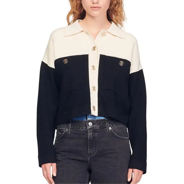 Sandro Two-tone Knit Cardigan-3