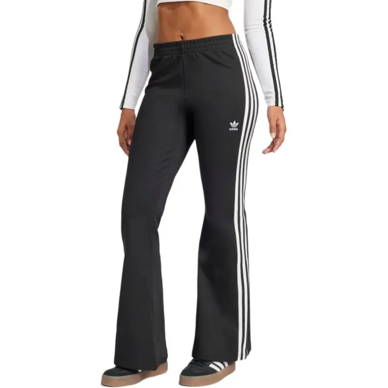 Adidas Women's Adicolor 3 Stripes Flared Track Pants Black-3