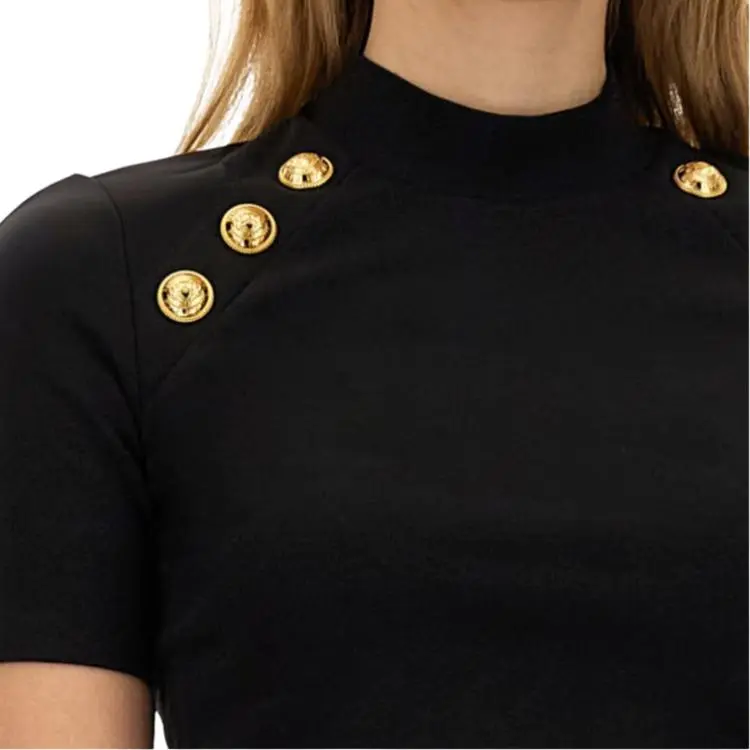 BALMAIN 6 Button Knit T Shirt-4