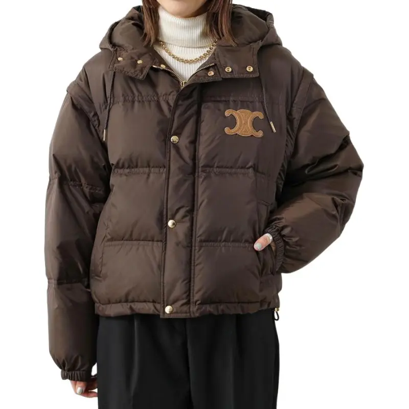 CELINE Triomphe Cropped Down Jacket In Lightweight Nylon-2