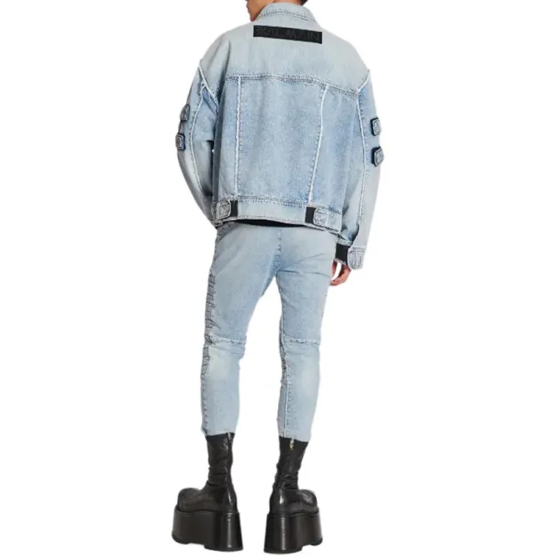 BALMAIN FW22 Denim Jacket Men's Blue-3