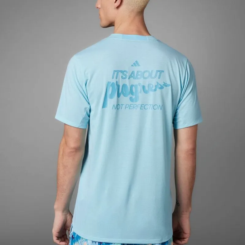 Adidas D4T T-Shirts Men Blissful Blue-2
