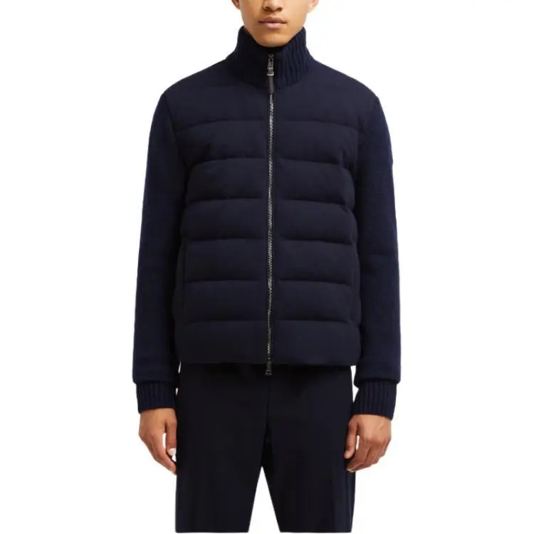 Moncler Zip Up Knit Sleeved Padded Cardigan-1