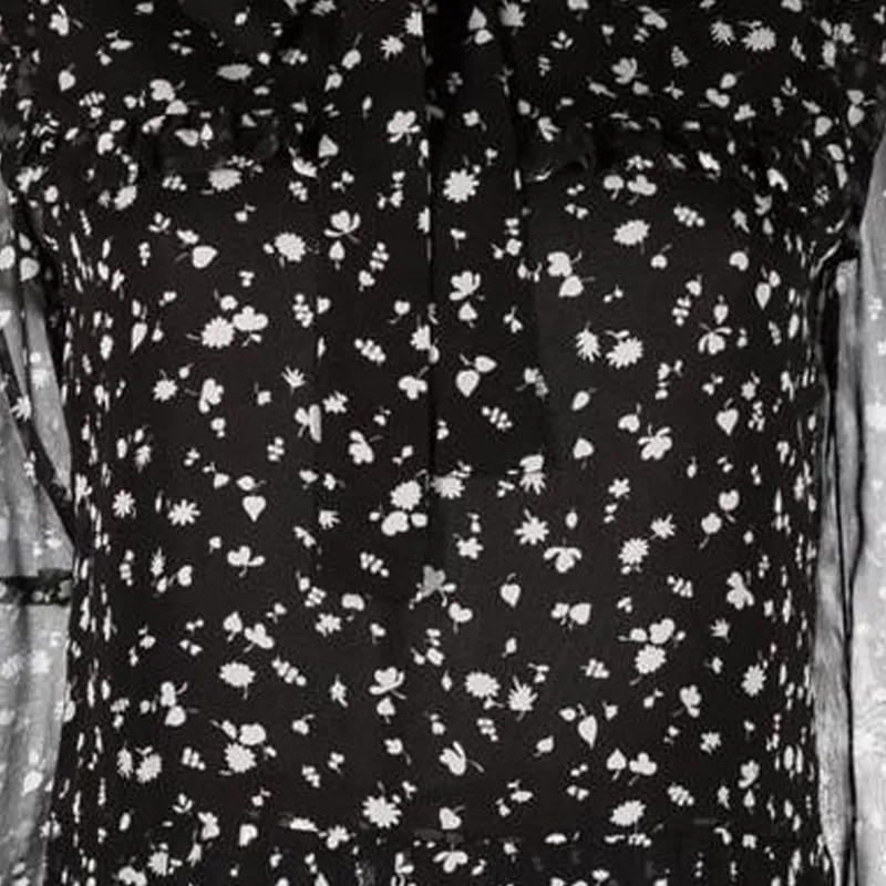 SAINT LAURENT Long Sleeved Dress Women's Black-4