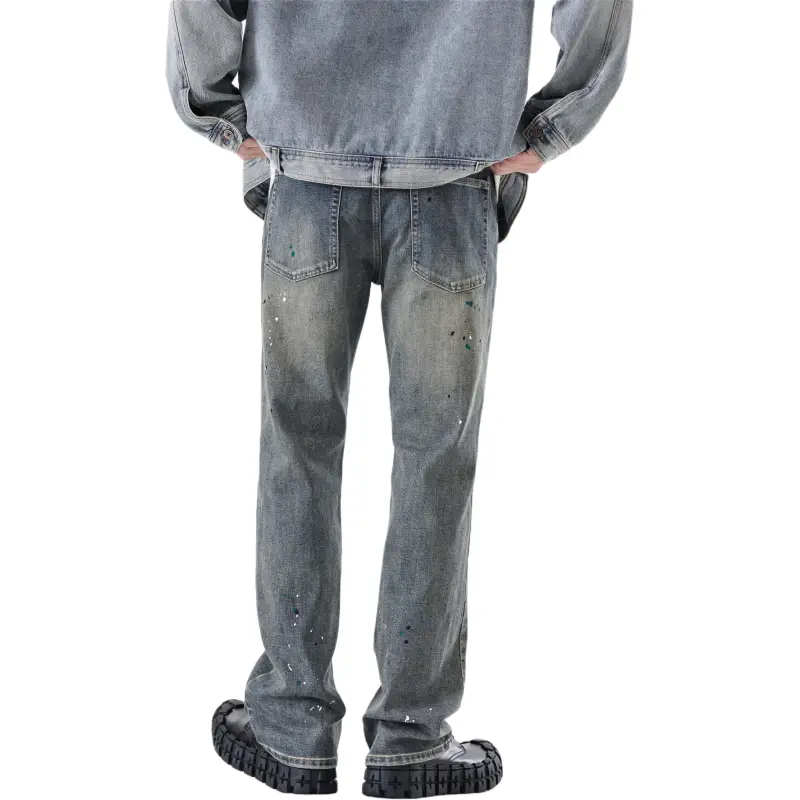 SONGS ALONG Jeans Unisex Vintage Blue-3