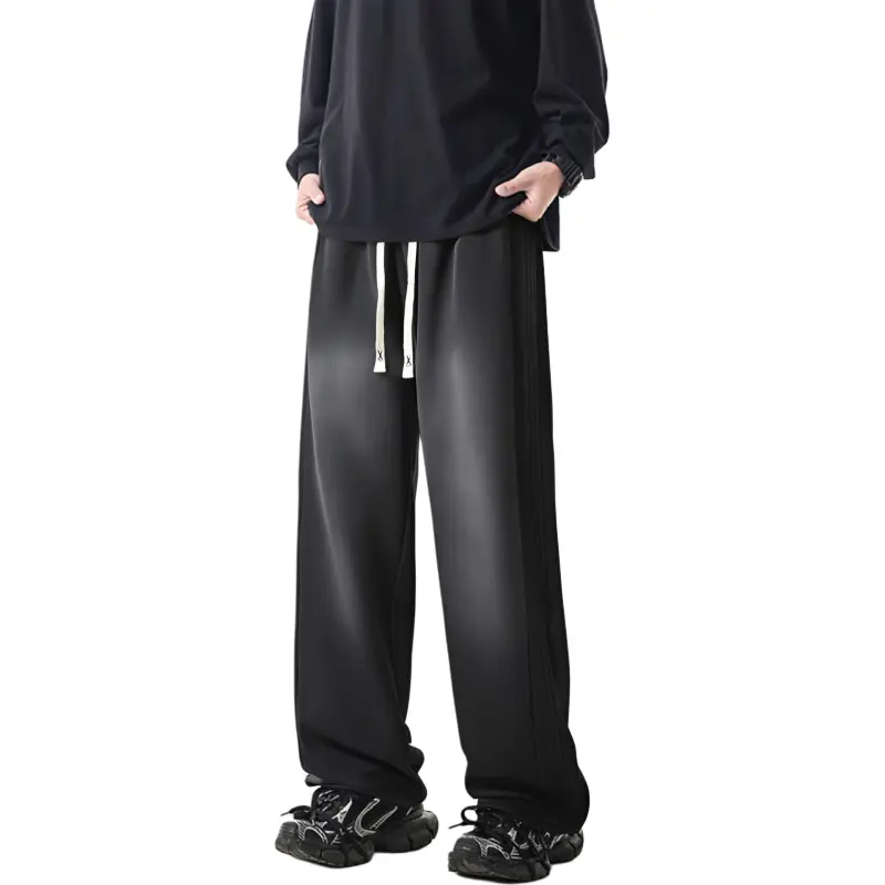 PENTAGONAL HEART Knitted Sweatpants Unisex Black-2