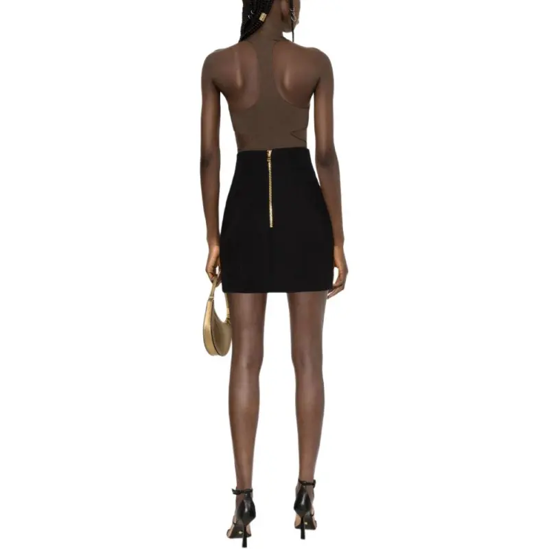 BALMAIN High waisted Wool Miniskirt-2