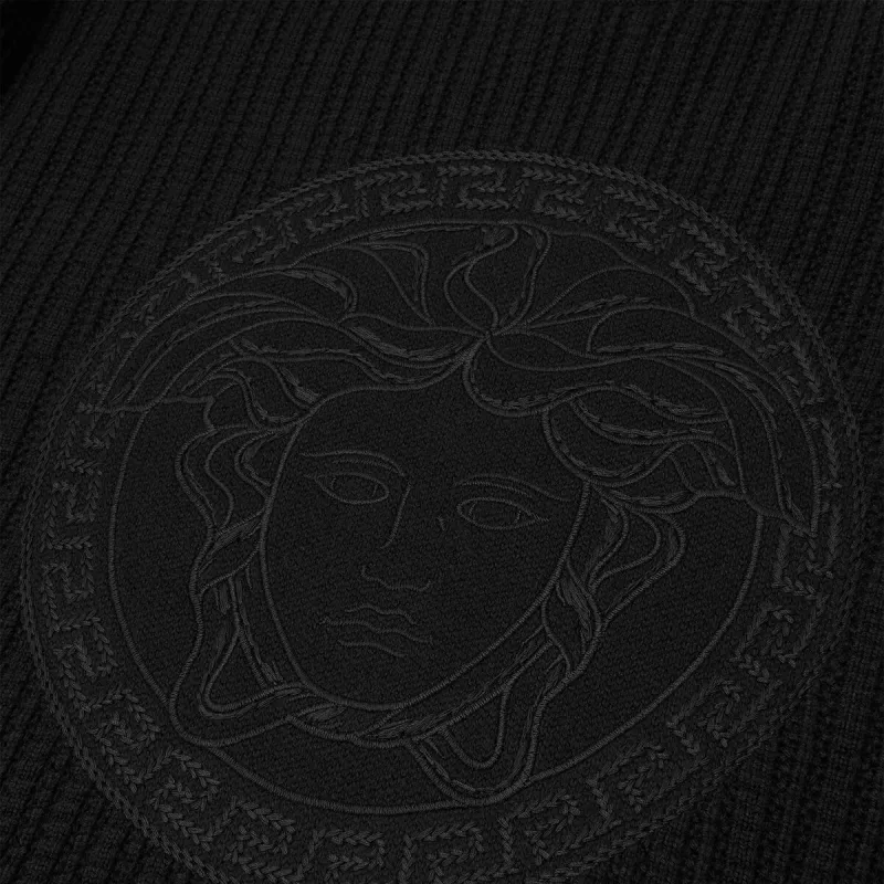 VERSACE Medusa Crewneck Cable Knitted Jumper-2