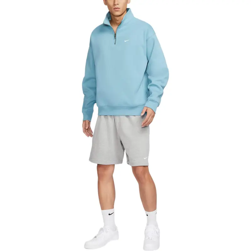 Nike Solo Swoosh Sweatshirt Men's Denim Blue Turquoise-2