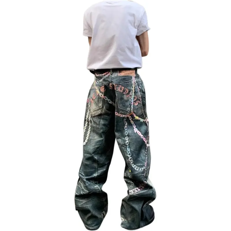 MGXEK Jeans Unisex Vintage Blue-4